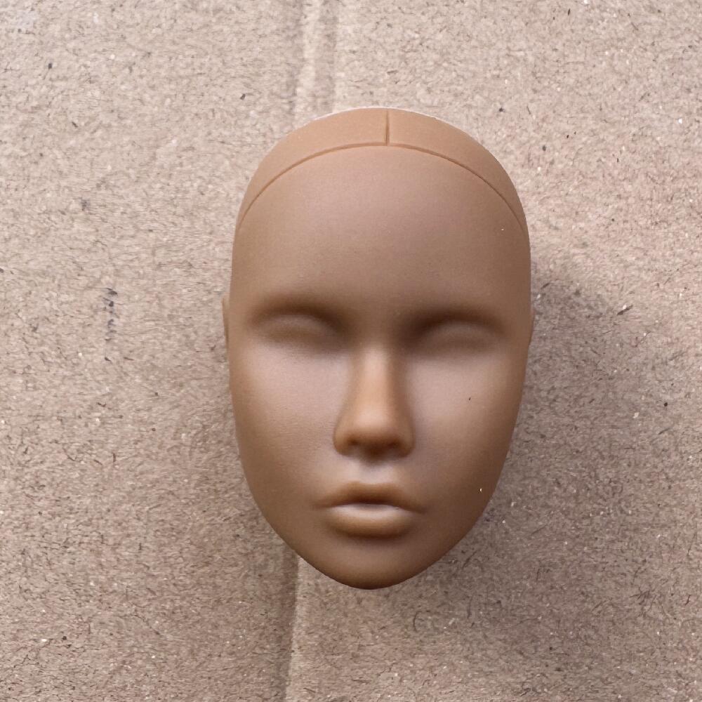 Poppy Blank Face Doll Heads DIY Practice Make-up Bald 1/6 Head Parts For Crafting And Doll Making Cream White Beige Skin Tone