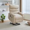 Cadeira de Relaxamento Elétrica Multifuncional com Assistência para Levantar, Função de Massagem e Aquecimento, Encosto Ajustável, Apoio para os Pés, Bolsos Laterais de Armazenamento. Caqui Claro