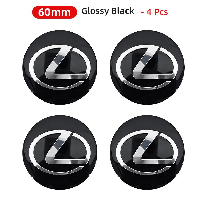 3D 4pcs 56mm 60mm 65mm Car Wheel Center Hub Cap Stickers Decal For Lexus GS IS LS500h ES260 ES300h RX350h NX260 UX260 LM LC