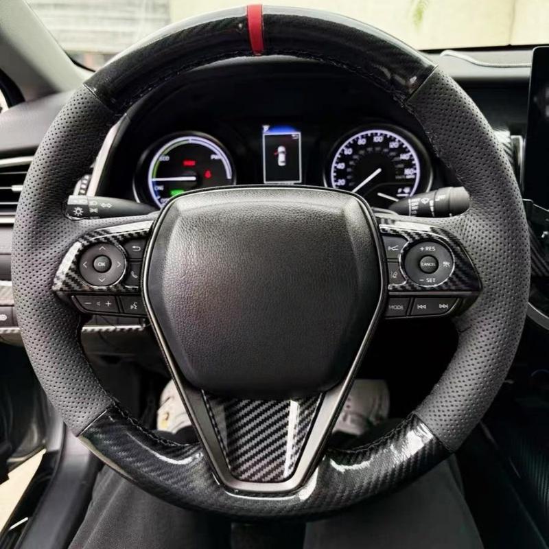 Car Steering Wheel Braid Cover 100% Fit For Toyota Camry 2018- RAV4  Avalon 2018- Car Products Steering Wrap Black Thread