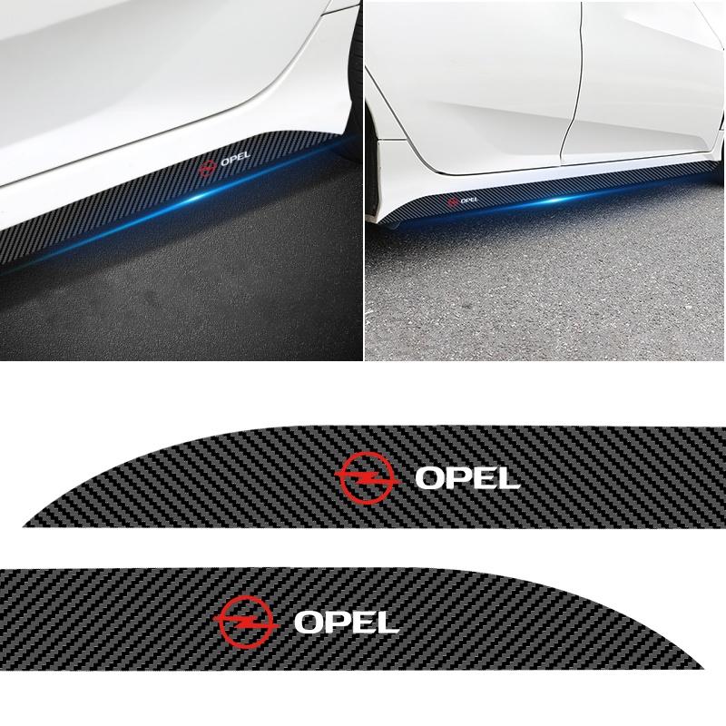 AAHA1 2pcs Car Door Side Skirt Car Body Decal Carbon Fiber Sticker For Opel Astra J G Insignia Corsa D Vectra C Zafira a Auto Gadgets