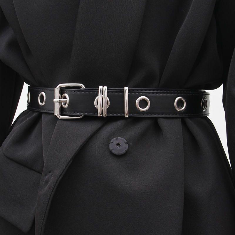 Trendy Women's Punk Fashion Uniform Accessory Featuring Stylish Chain Waist Belt And Mini Pouch