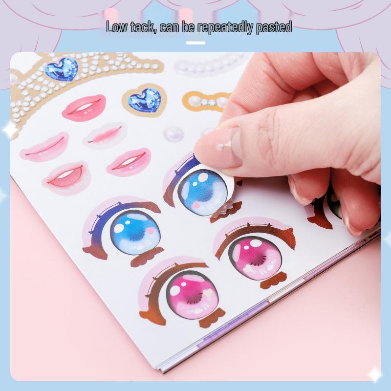 Princess Dress-Up DIY Sticker Book: Educational Makeup & Cartoon Decoration for Girls