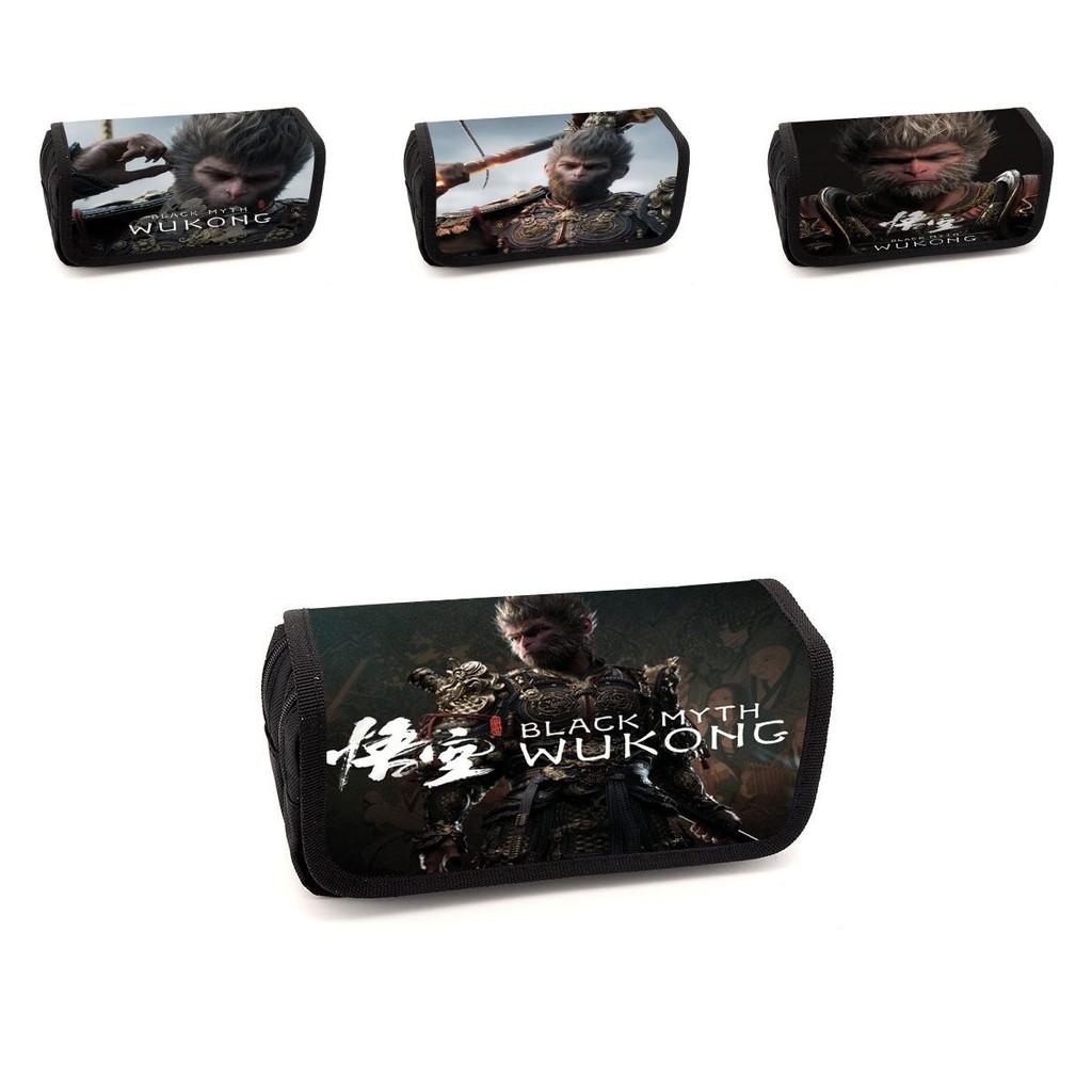 Spacious Black Myth Wu Kong Double Layer Student Storage Bag Oxford Material Design