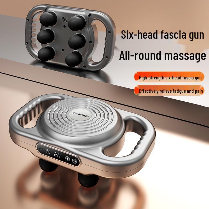Rechargeable Deep Tissue Fascia Gun with Six Heads for Muscle Relaxation
