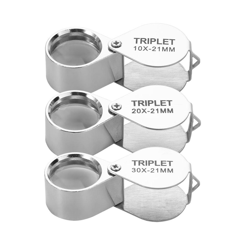 Metal Jewelry Magnifying Glass Mini Reading Magnifier 10-30X Pocket Loupe Read Newspapers
