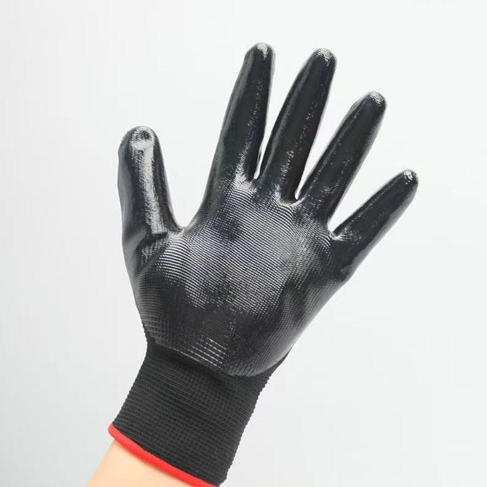 12pairs Breathable Safety Work Gloves Excellent Grip Durable PU Coated Gloves Corrosion-Resistant Oil-Resistant