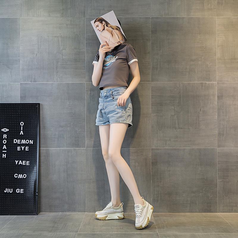 Breathable Mesh Rhinestone Thick-Soled White Dad Sneakers for Women