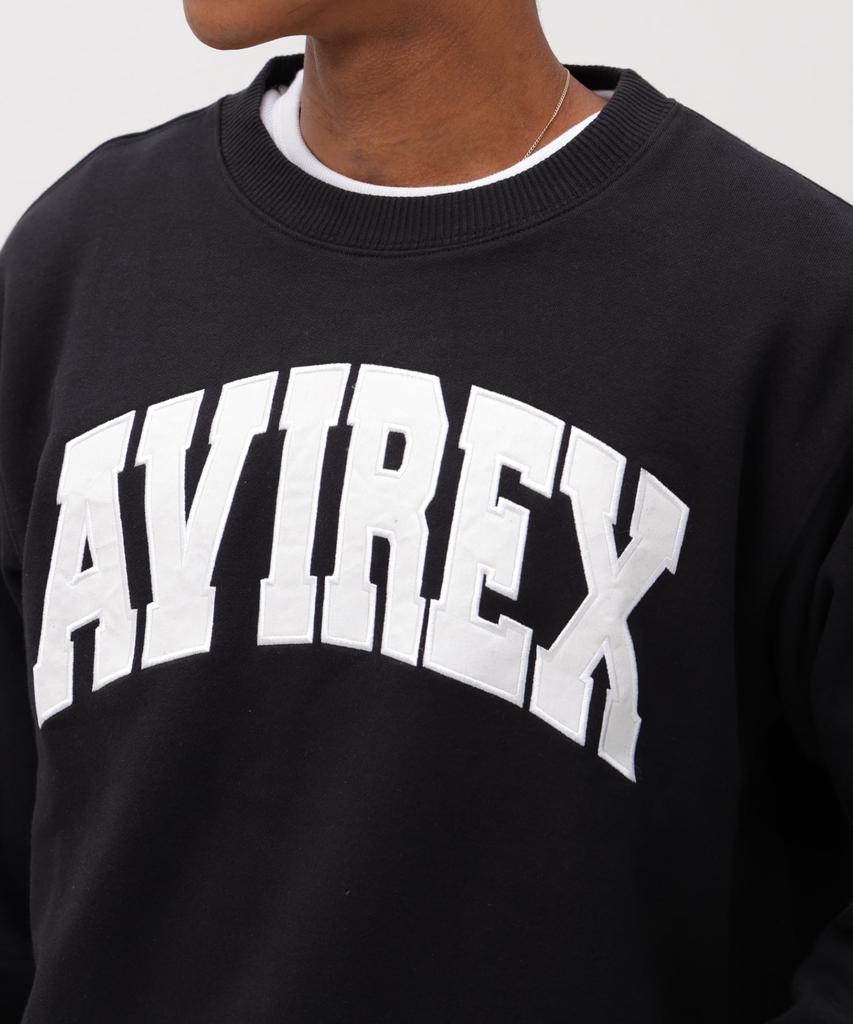 AVIREX RUNDHALSAUSSCHNITT LANGARM SWEATSHIRT LOGO 783-3932003 XL schwarz