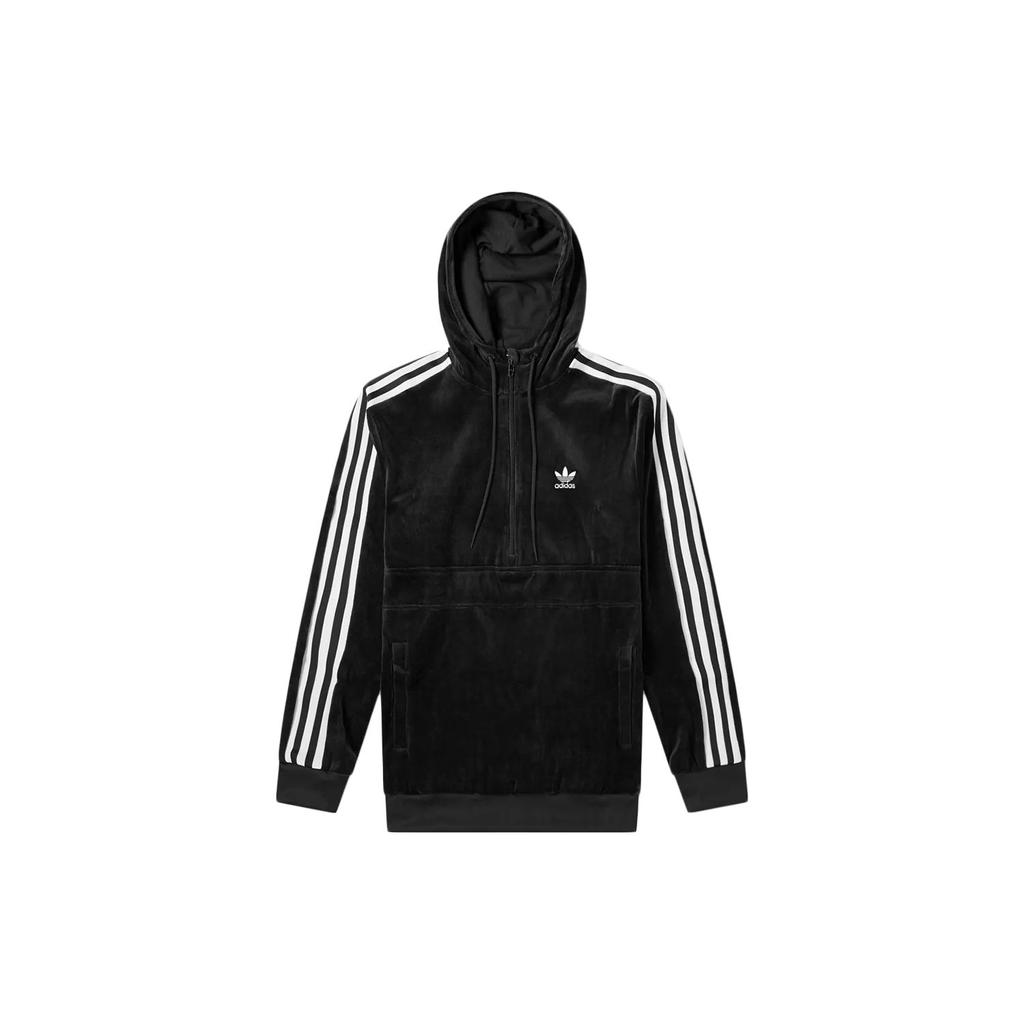 Adidas Originals Cozy Half-Zip Hoodie Pullover Sweatshirt Men Tops Black DX3625