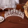 Baroque Pearl Crown Hairpiece For Women Bridal Headwear With Rhinestones And Pearls Size 35Cm