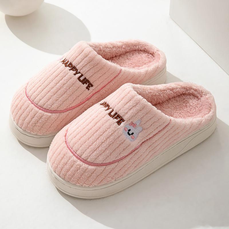 Fashion Winter Home Cotton Slippers for Women's Indoor Soft Sole, Non slip, Warm, Not Tired, Simple Couple Cotton Shoes for Men 2025 new