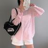 New ArriValS Open Run Women S V Neck STripe looSe T ShirT