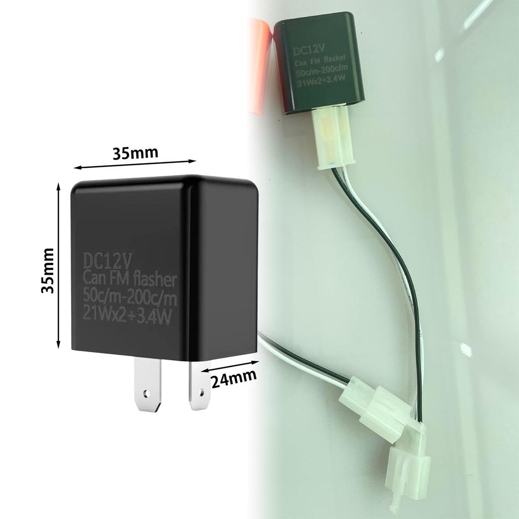 YFFSFDC Turn Signal Relay for Motorcycles, 12 V, 2 Pins, IC Relay, High Flush