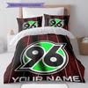 Hannover 96 Custom Name Pattern Bedding,Quilt Set Quilt Cover Pillowcase Home Birthday Gift(1 * duvet cover + 2 * pillowcase, without core)