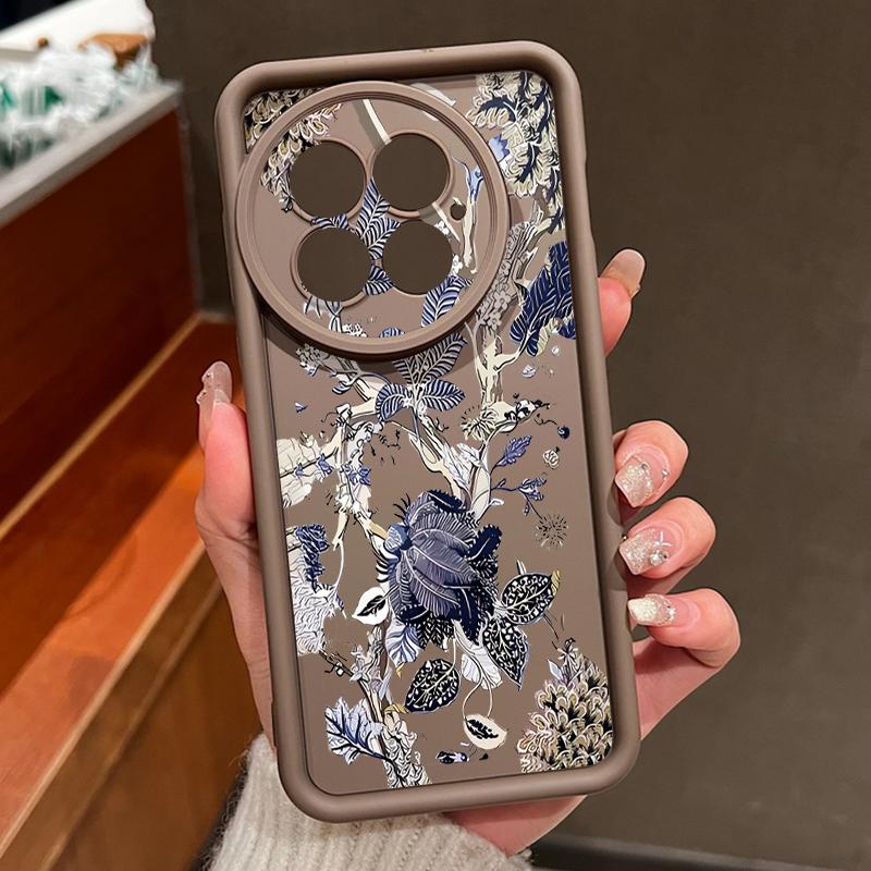 Luxury Retro Dark Floral Pattern Case For OnePlus 15 13 13T 12 Shockproof Bumper Soft Silicone Cover For Oneplus Nord 5 13R 12R 11R 5G
