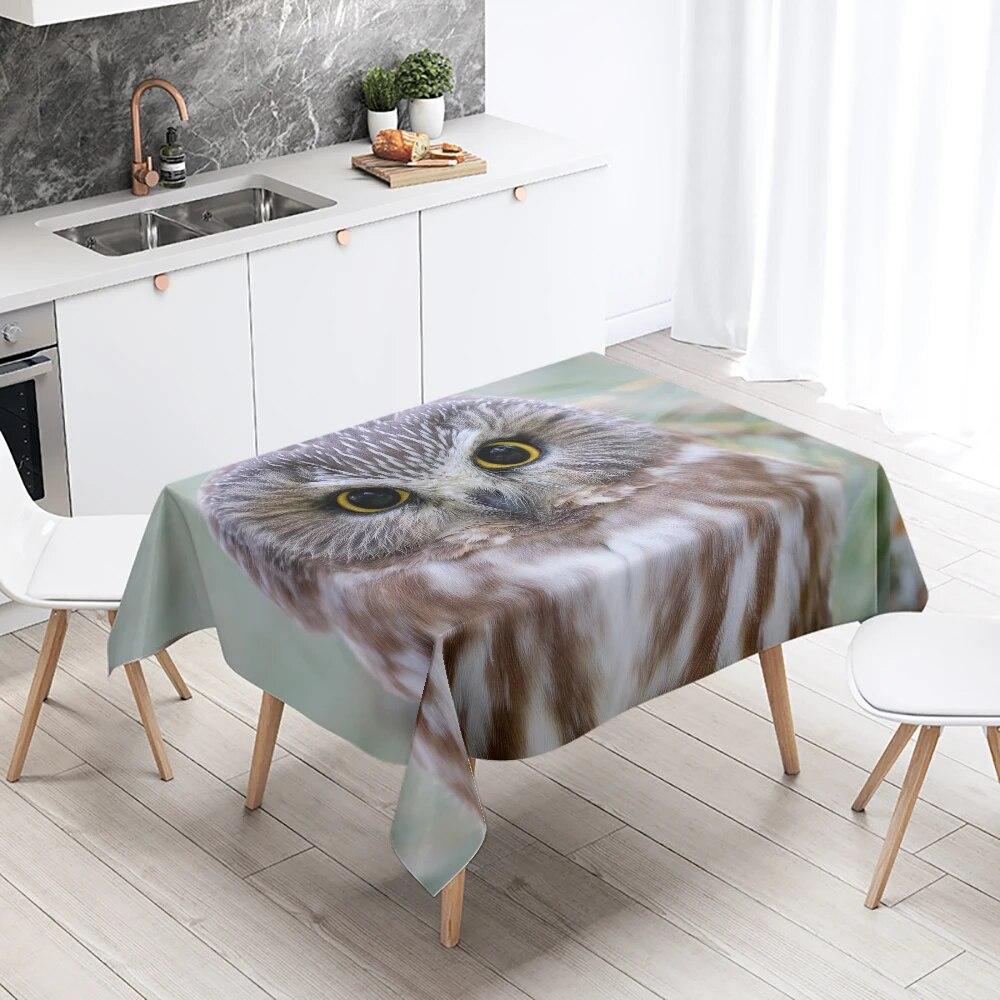 

Сова животное скатерть вечерние ресторан украшение стола водостойкая прямоугольная кухня новый домашний декор 85x85cm