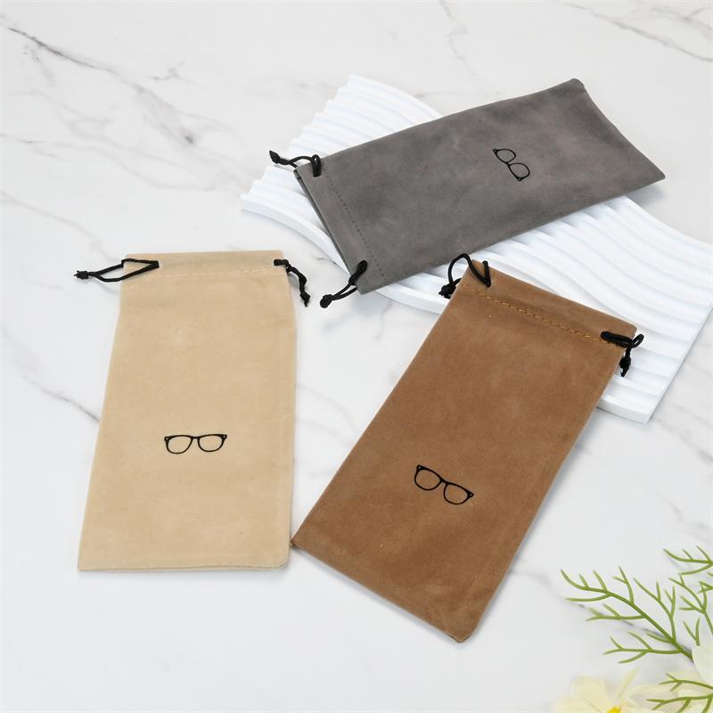 Fashion Portable Glasses Case Eyewear Accessories Soft Eyeglasses Bag Sunglasses Bags Solid Color Drawstring Pouch Bags