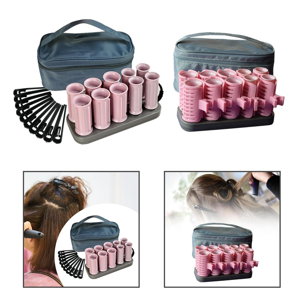10Pcs Heated Hair Rollers Hairdressing Professional 160°C Thermostat 20mm-30mm 70W for Short Hair and Long Hair Curling Roll