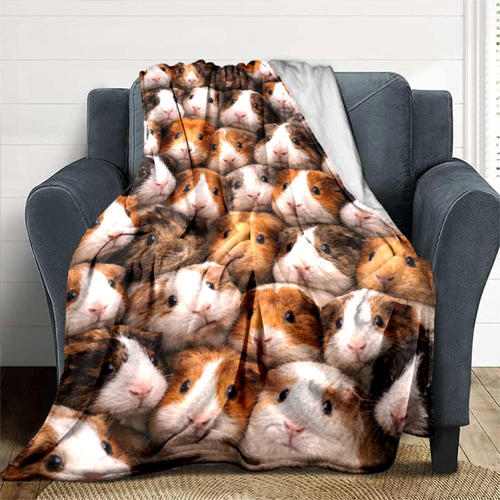 Guinea Pigs Print Flannel Blanket High Quality Warm Comfortable Cover for All Seasons Perfect for Gifts Home Decor