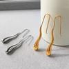 Bent Long Water Drop Earrings for Women Simple Hick Polished Metal Dangle Earring Fashion Chic Jewelry