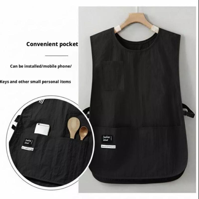 Waterproof Vest Apron Coffee Shop Cooking Aprons Oilproof Bbq Aprons With Big Pocket Kitchen Waiter Workwear Apron