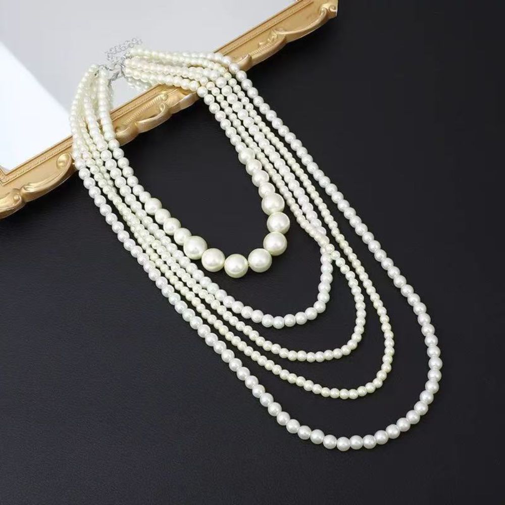 Charms Pearl Beaded Necklaces Luxury Exaggerated Necklaces Multi Layer Necklaces Dress Decoration