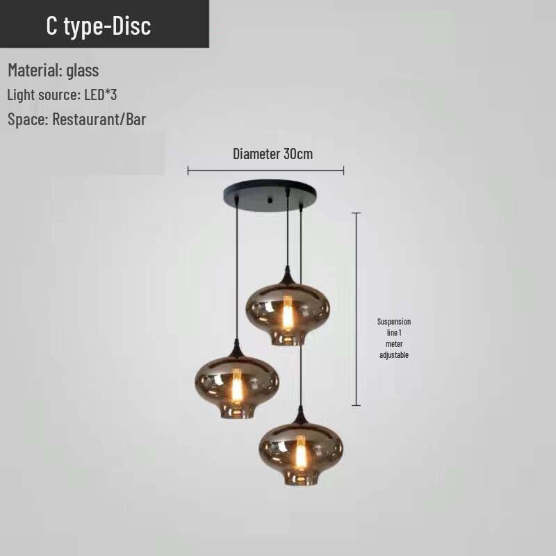 Modern Multi-Head Glass Chandelier Pendant for Dining Room