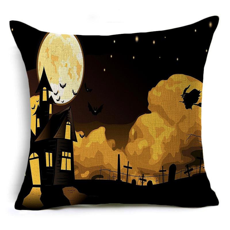 New Halloween Pumpkin Festival Festive Linen Pillow Case Home Sofa Cushion Car Pillow Case Gift