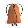 New Genuine Leather Drawstring Shoulder Bag with Earphone and Cable Storage - Korean Style Cowhide Messenger Bag