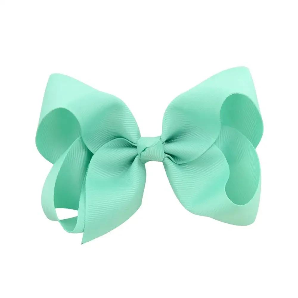 3/4/6/8inch  Boutique Handmade Colorful Solid Ribbon Grosgrain Hair Bow with Clips for Kids Girls Hair Accessories