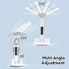 Multifunction Table Lamp LED Four-headed Folding With Fan Calendar Clock USB Rechargeable Desk Light Eye Protection Desk Lamp