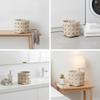 Woven Laundry Basket with Liner Decorative Storage Rigid for Bedroom