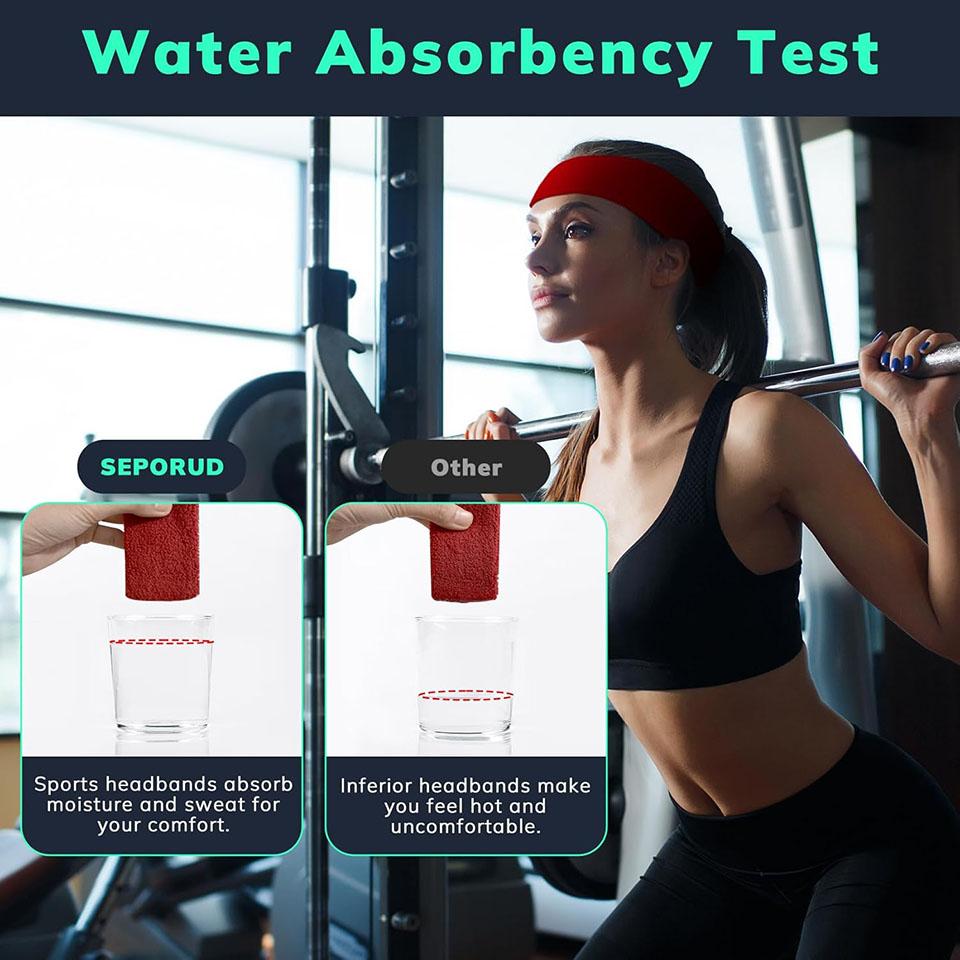 Aolikes 3 Stück Schweißbänder Sport Stirnband - Feuchtigkeitsableitendes Athletisches Baumwoll-Frottee Schweißband für Tennis, Basketball, Laufen