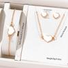 4 Piece Set Of Four Color Matching Love Zircon Fashionable Elegant Creative Exquisite Necklace Bracelet Earring Combination Set