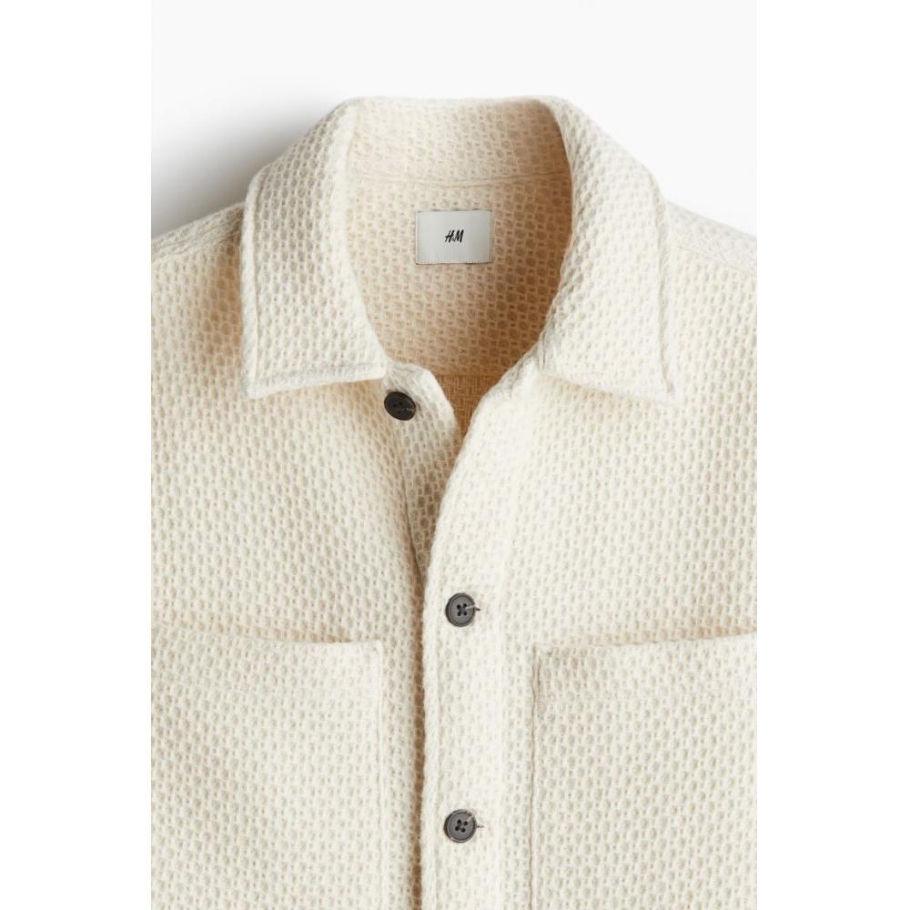 H M Regular Fit Waffle Texture oversHirt creaM