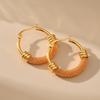 Circle Earrings Brass Plated 18k Gold Wrapped Ear Buckle Ins Style
