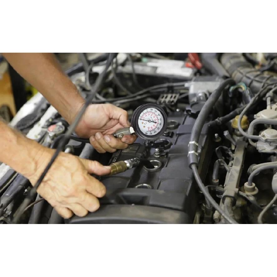 Kit de Actualización Profesional de Comprobador de Compresión de Motores de Gasolina 0-300 PSI Juego de Herramientas Manómetro de Presión de Cilindros de Combustible para Automóviles Motocicletas