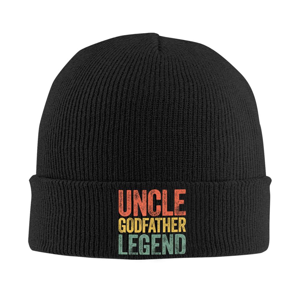 Uncle Godfather Legend Beanie Hats Bonnet Hats Female Male Street Y2K Gym Knitting Hat Spring Design Head Wrap Caps