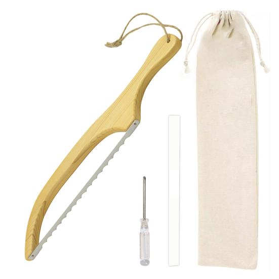 Dřevěný kráječ chleba Pila se šroubovákem Kryt kráječe Domácí kváskový kráječ chleba Bageta na toasty ozubené nástroje na krájení