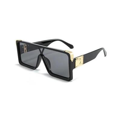 4Flaunt Monster Pro Oversized Square Sunglasses For Men & Women | One Piece UV400 Protected Lenses | Unique Metal Buckle Design | Medium (56-18-138mm)