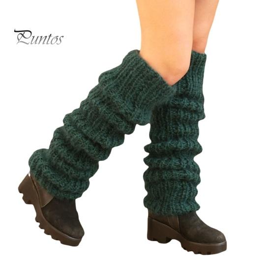 

1 пара зимних носков до середины икры Уютные толстые вязаные однотонные противоскользящие теплые носки с ворсом Гетры JK Boots Чулки Чехлы для сапог Лолита Чехлы для подогрева ног зелёный