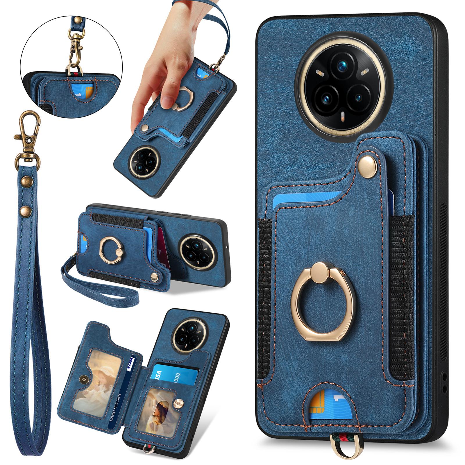 

Для Realme 14 Pro 5G Ретро PU шкіряна задня кришка з RFID блокуючим тримачем для карток C