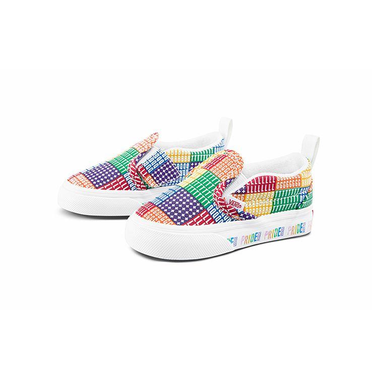 Vans Classic Slip-On Toddler Pride Baby Sneakers Multi-Color Multi True-White VN0A34883WJ