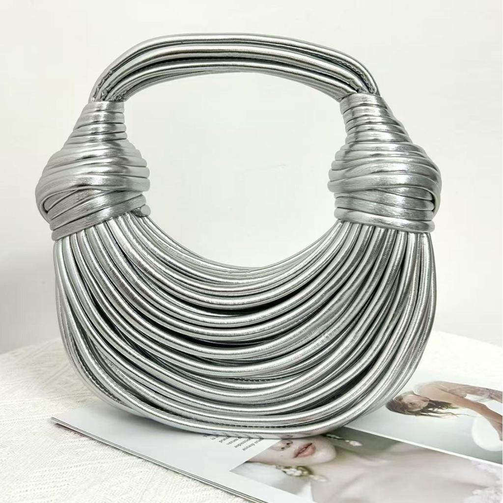 Goldener Kordelzug-Nudelbeutel: Damen Europäische & Amerikanische Mode Umhängetasche mit Hochwertiger Textur