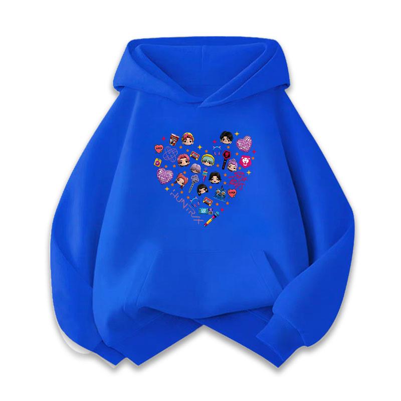 Kids Girls Sajaboys Kpop Rumi Zoey Mira Print Long Sleeves Hoodies