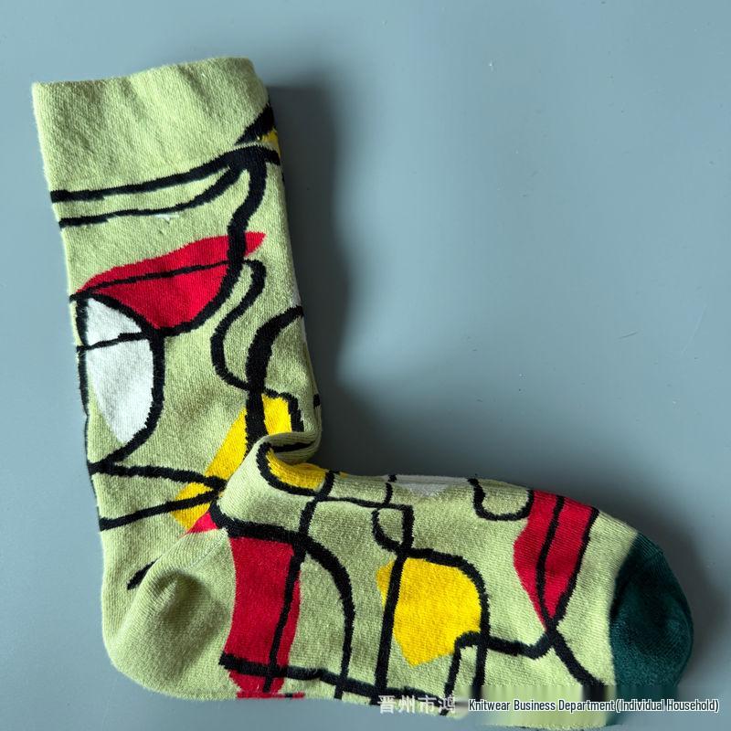 Neue BM Trendige Ölgemälde Serie: Künstlerische bunte Damen-Wadenstrümpfe
