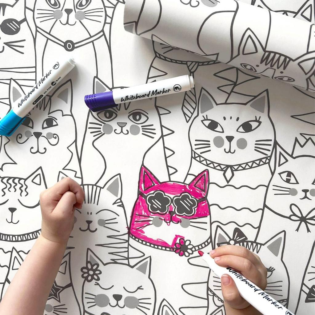 Holden DÃ©cor Colour-Me Cats Textured Wallpaper