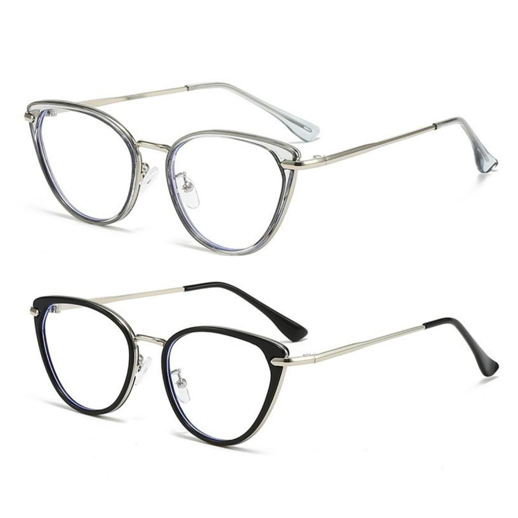 Cat Eye Anti Blue Light Flat Lenses Glasses Light Sensitive  Fashionable Eyeglass
