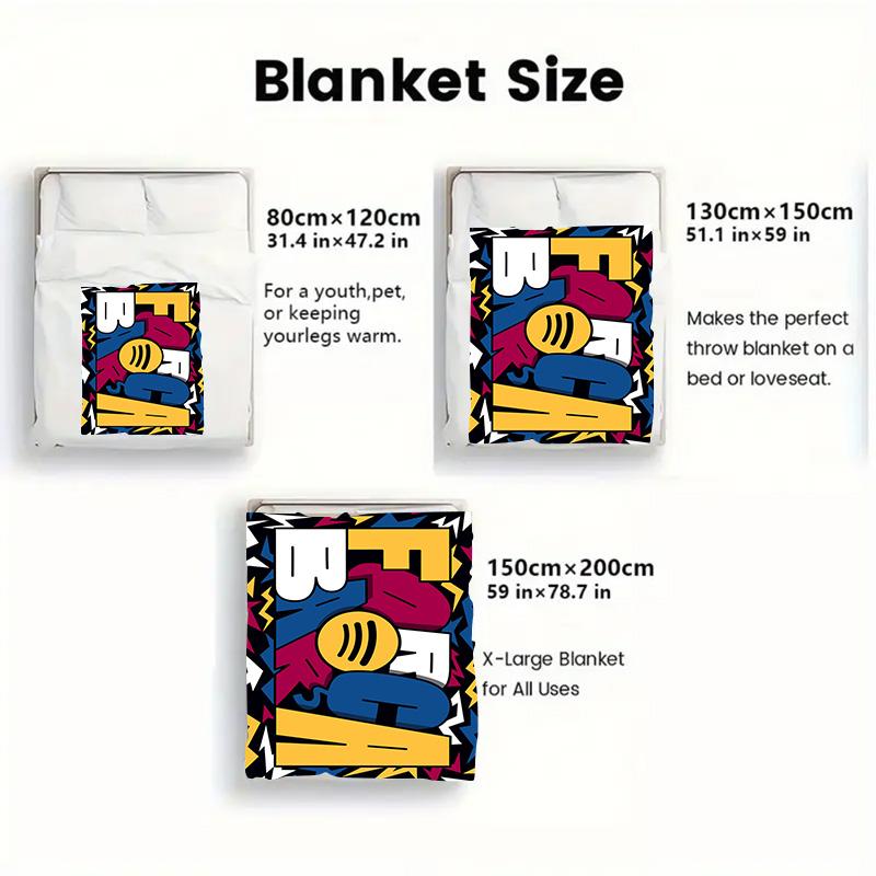 Barcelona Street Culture 2D Flat Pattern Flannel Blanket High Quality All Seasons Warmth and Comfort Perfect for Christmas Gifts.PMT0914242